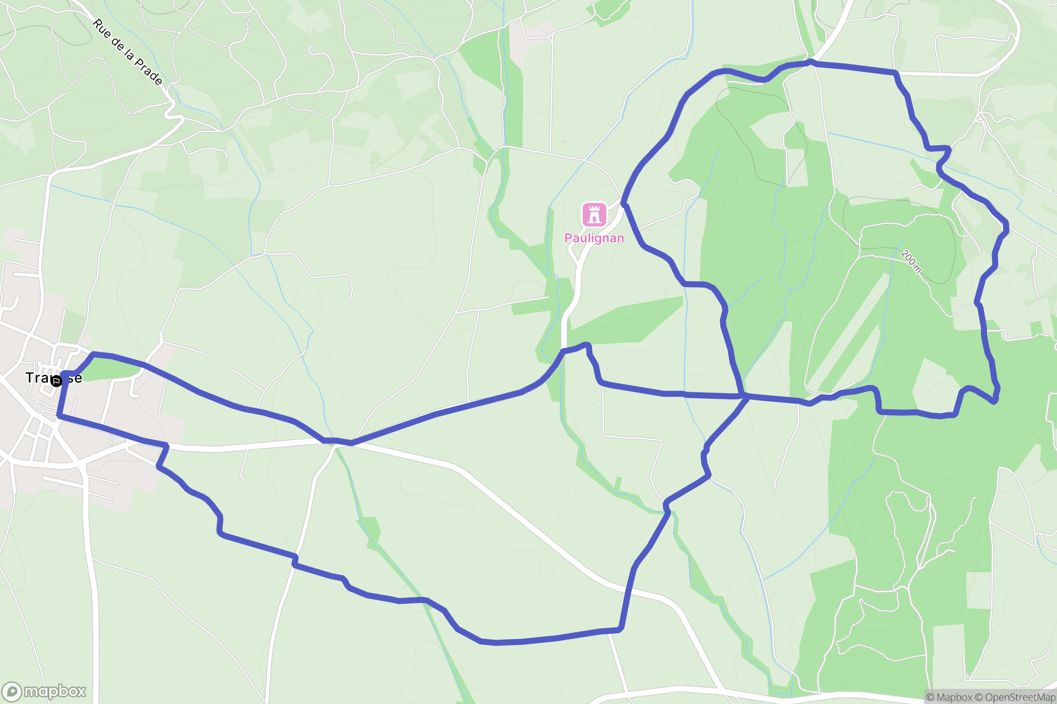 Trausse : carte du parcours de randonnée - France