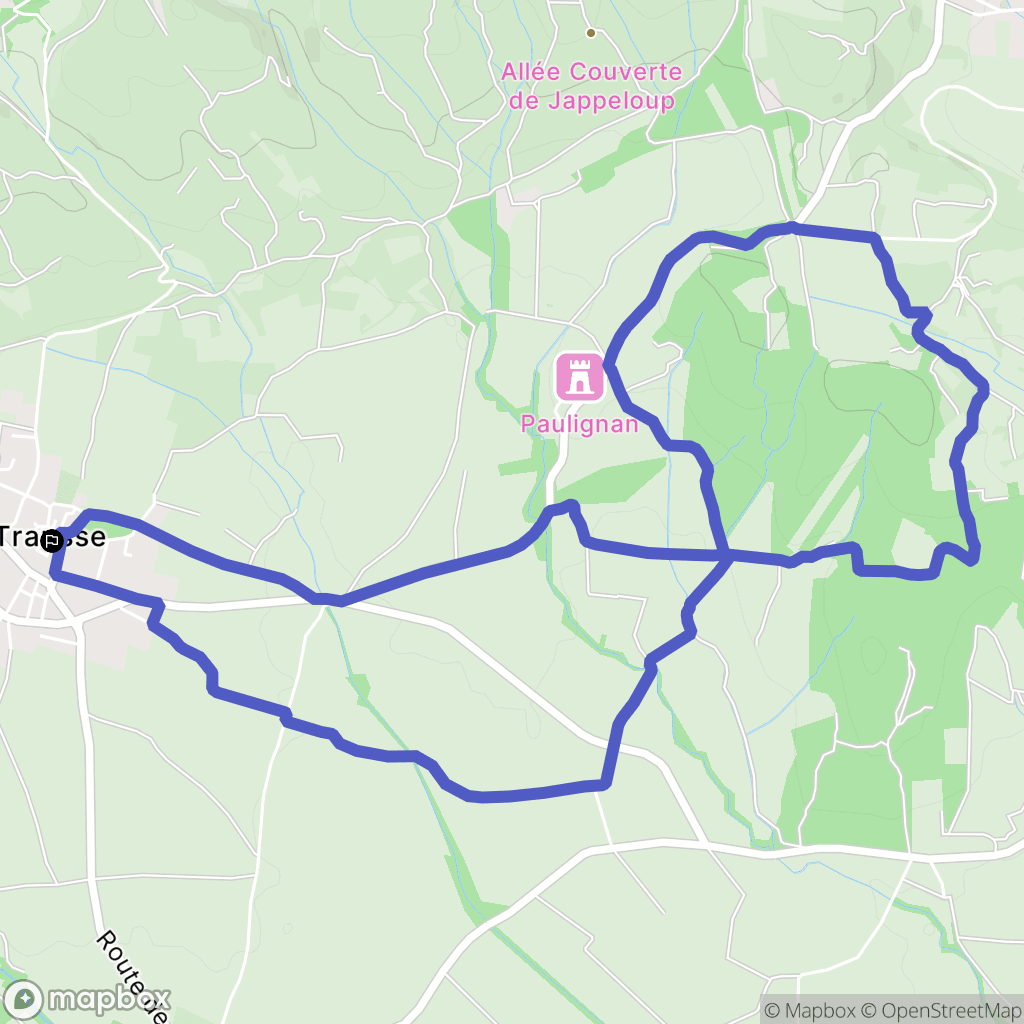 Trausse : carte du parcours de randonnée - France