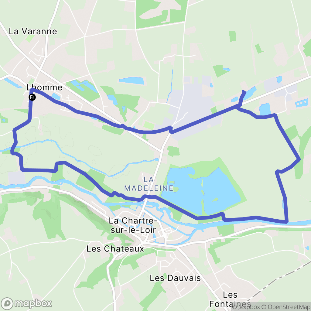 Lhomme : carte du parcours de randonnée - France