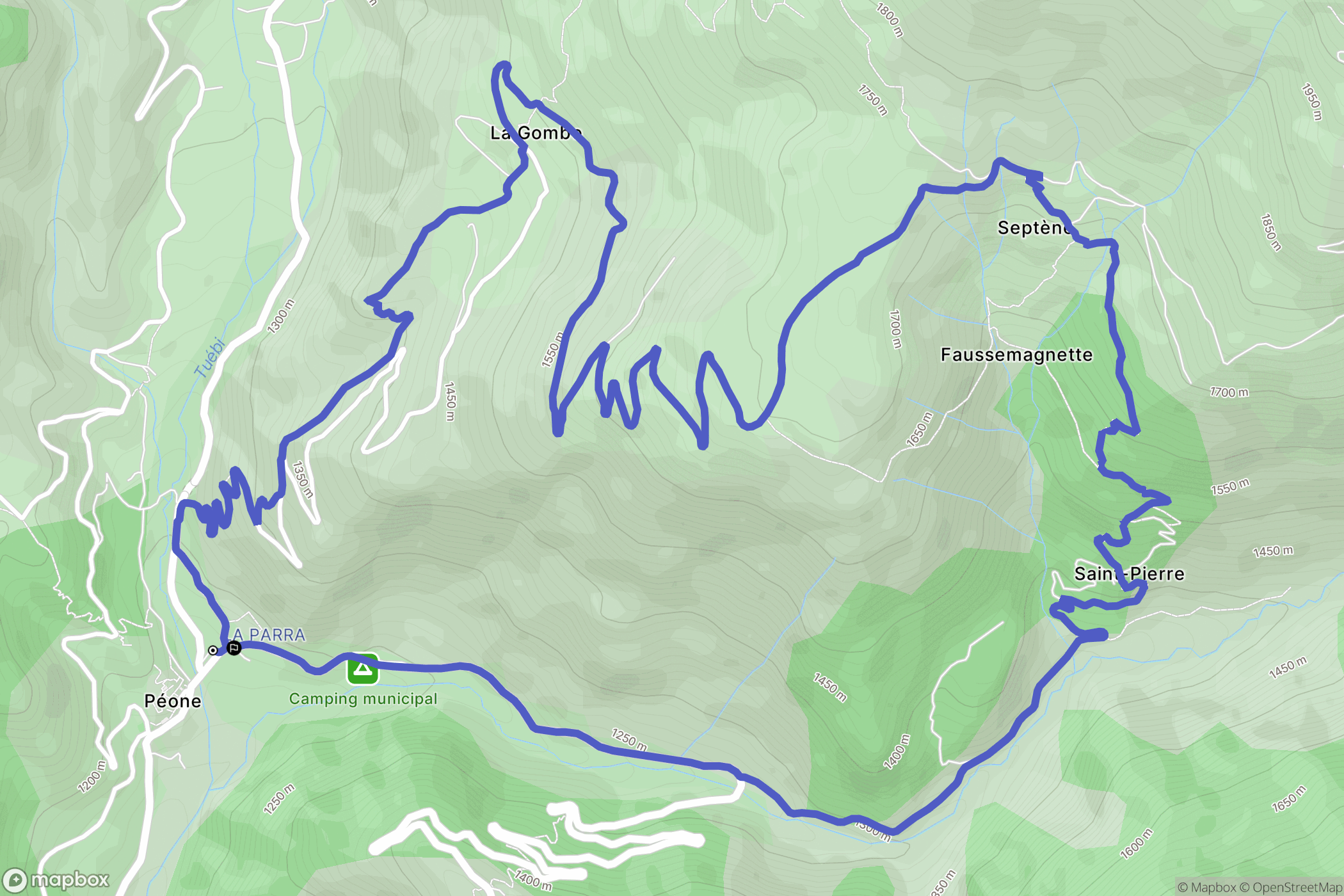Péone: routekaart voor buitenactiviteiten - France