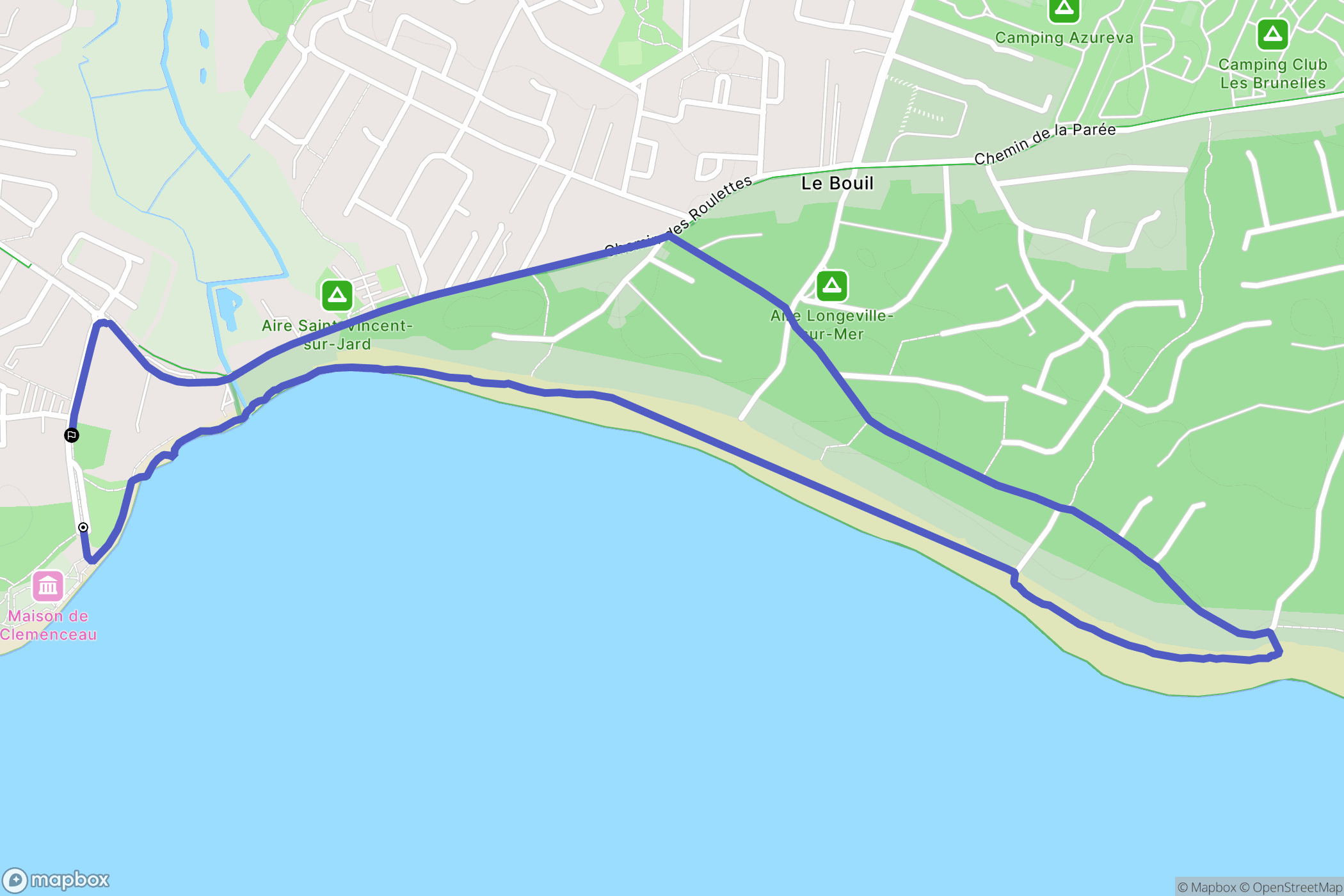 Saint-Vincent-sur-Jard : carte du parcours de randonnée - France