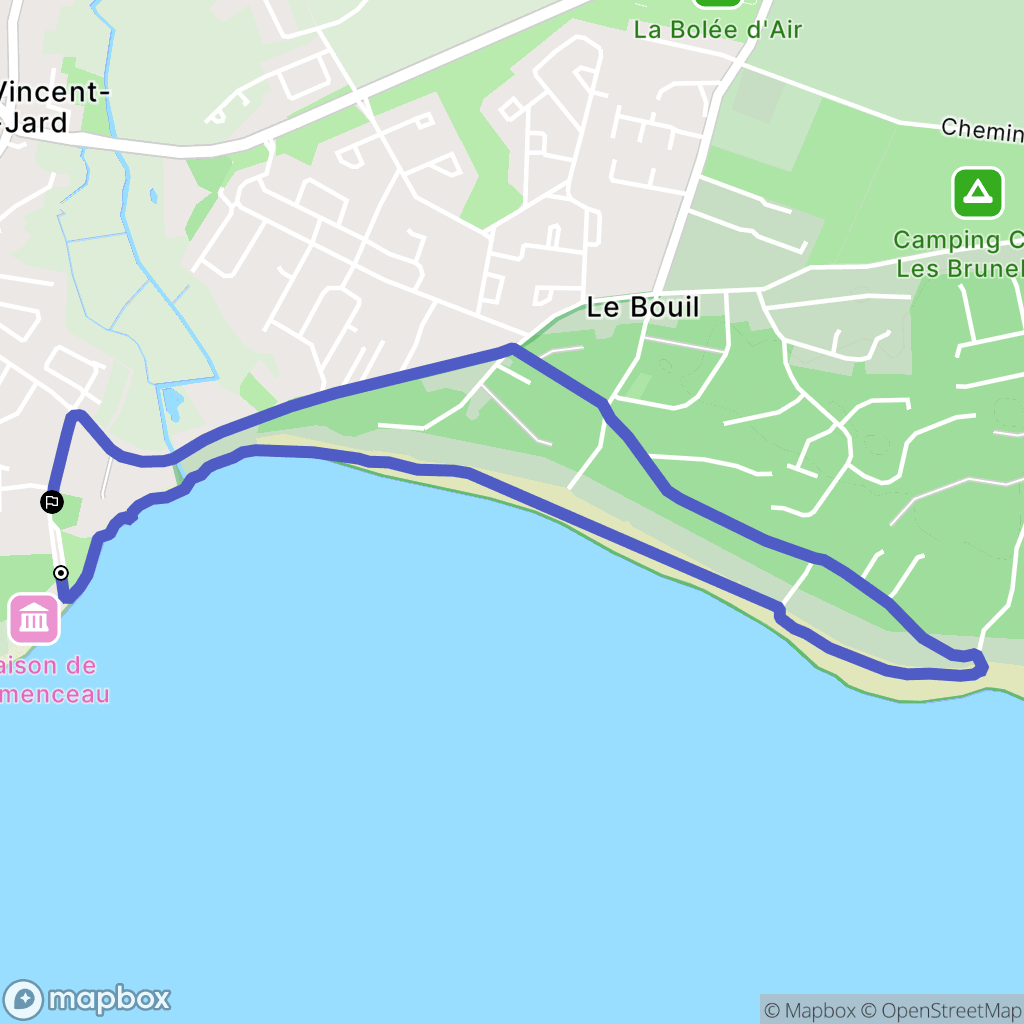 Saint-Vincent-sur-Jard : carte du parcours de randonnée - France