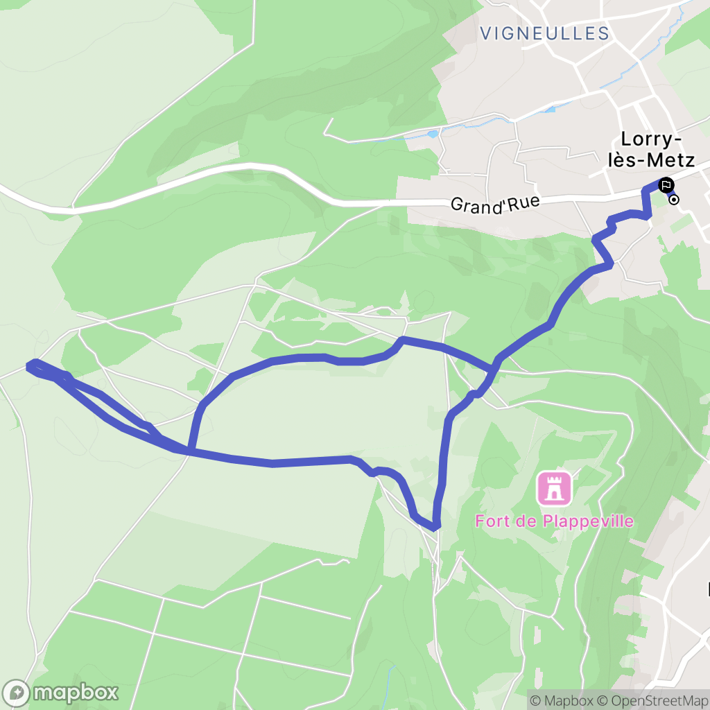 Lorry-lès-Metz : carte du parcours de randonnée - France