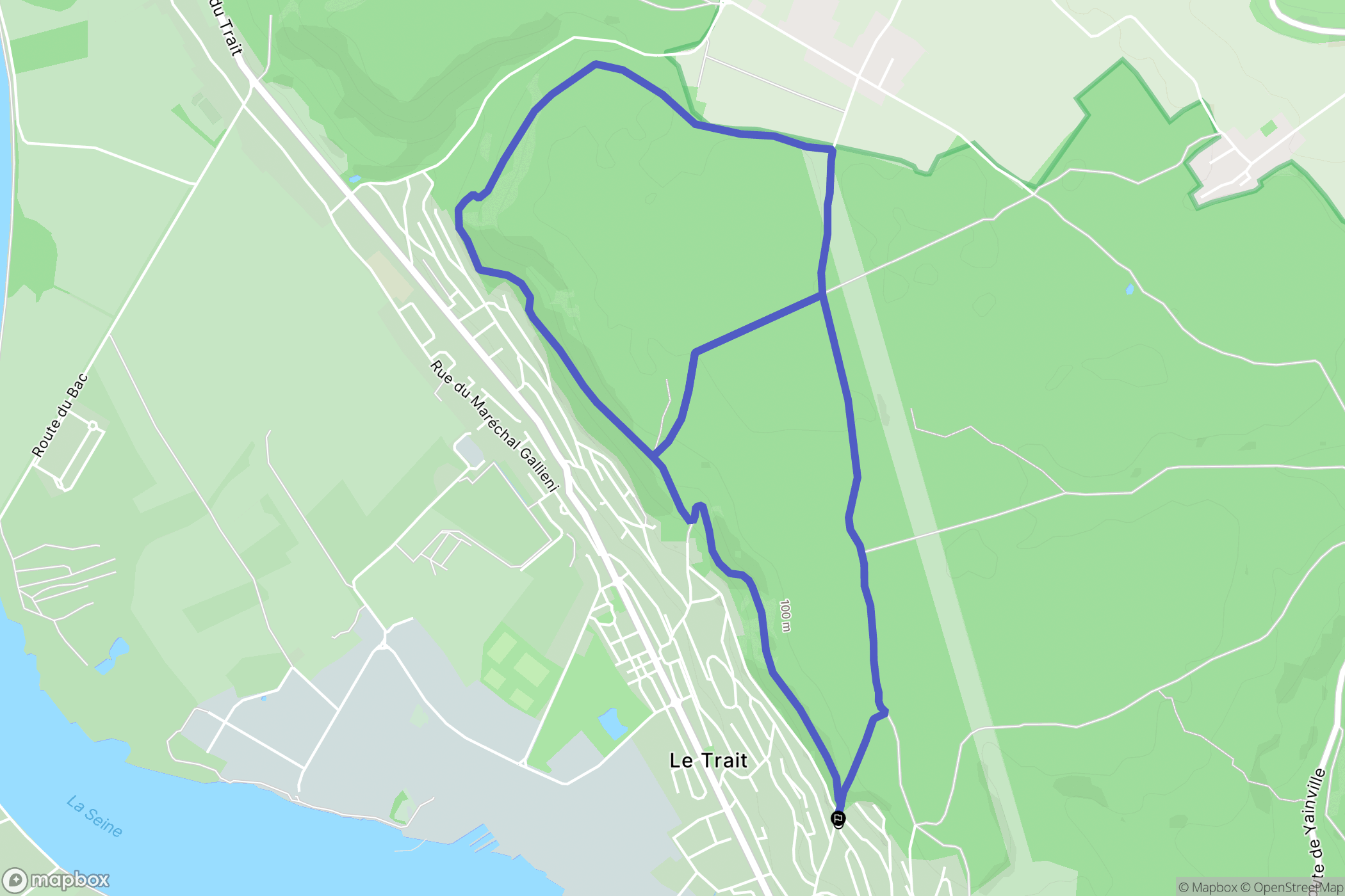 Le Trait : carte du parcours de randonnée - France