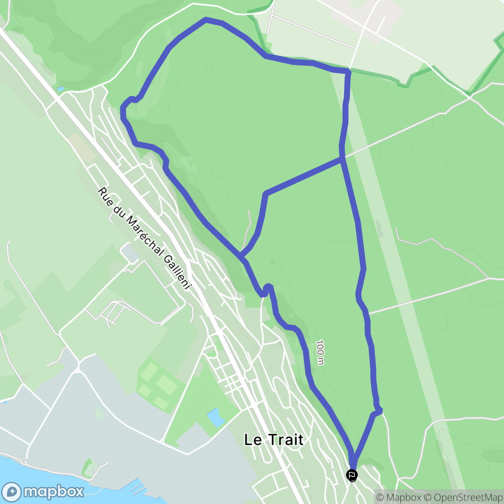 Le Trait : carte du parcours de randonnée - France