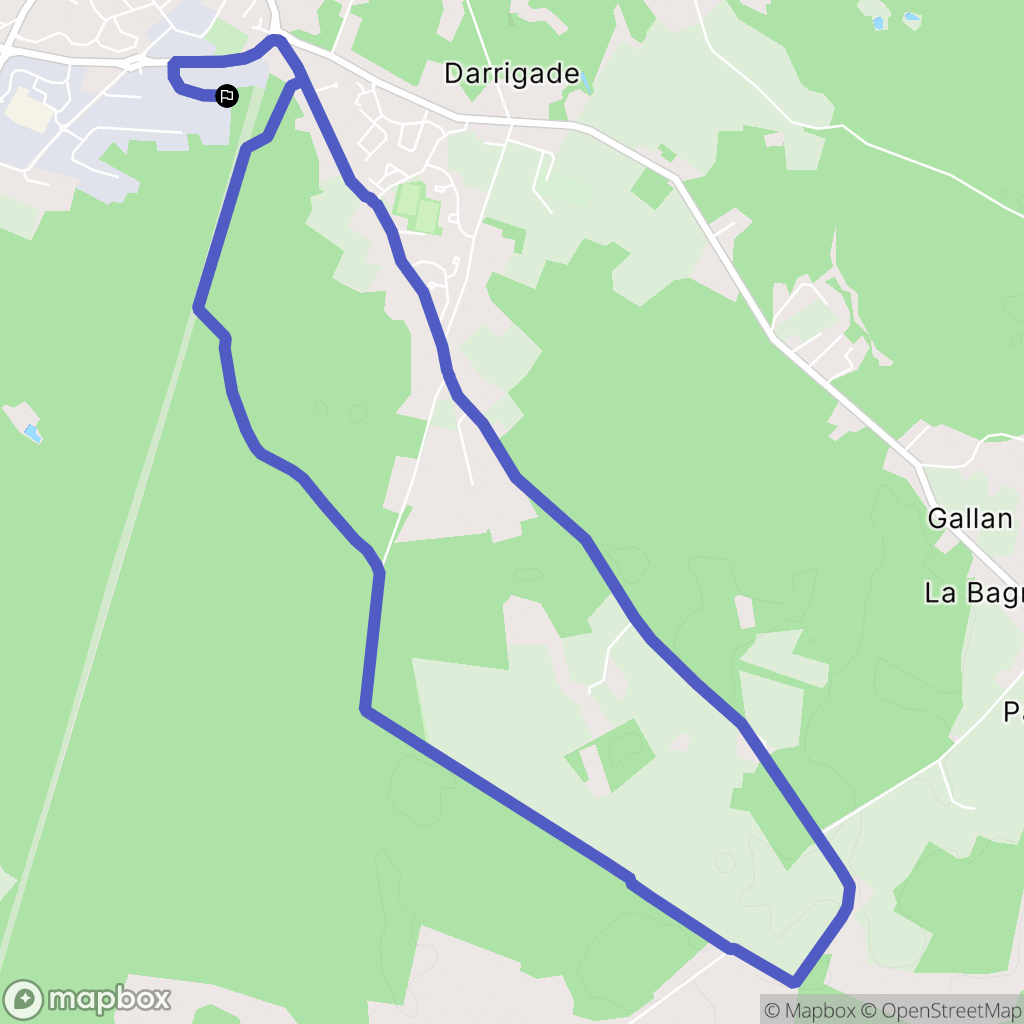Soustons : carte du parcours de randonnée - France