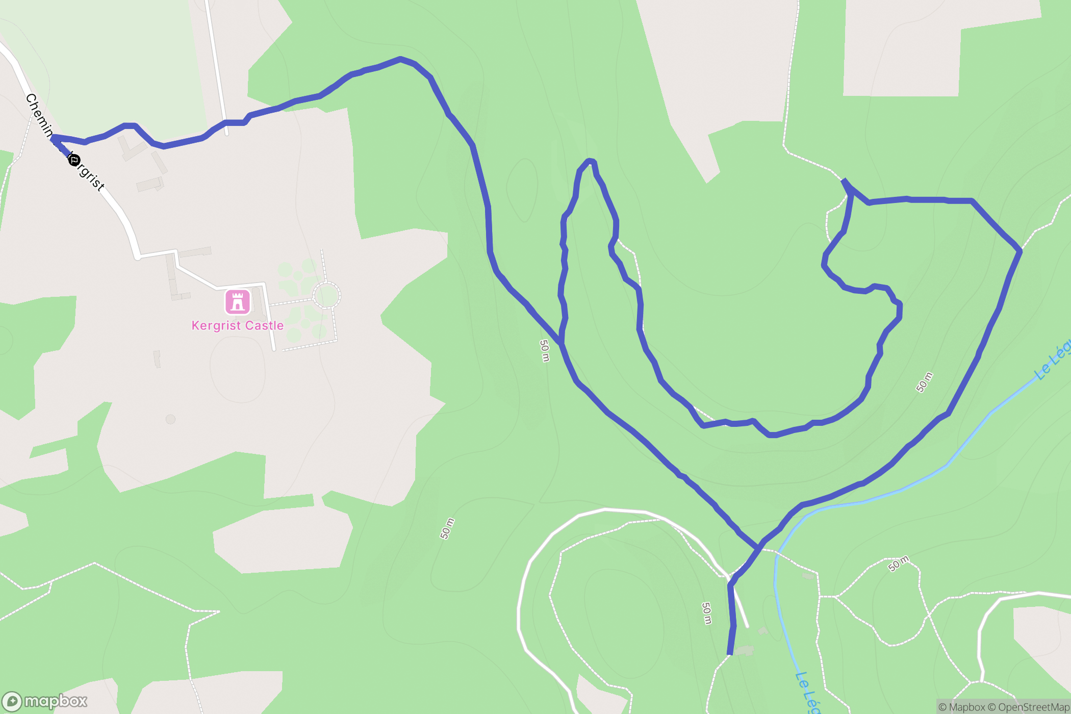 Ploubezre : carte du parcours de randonnée - France