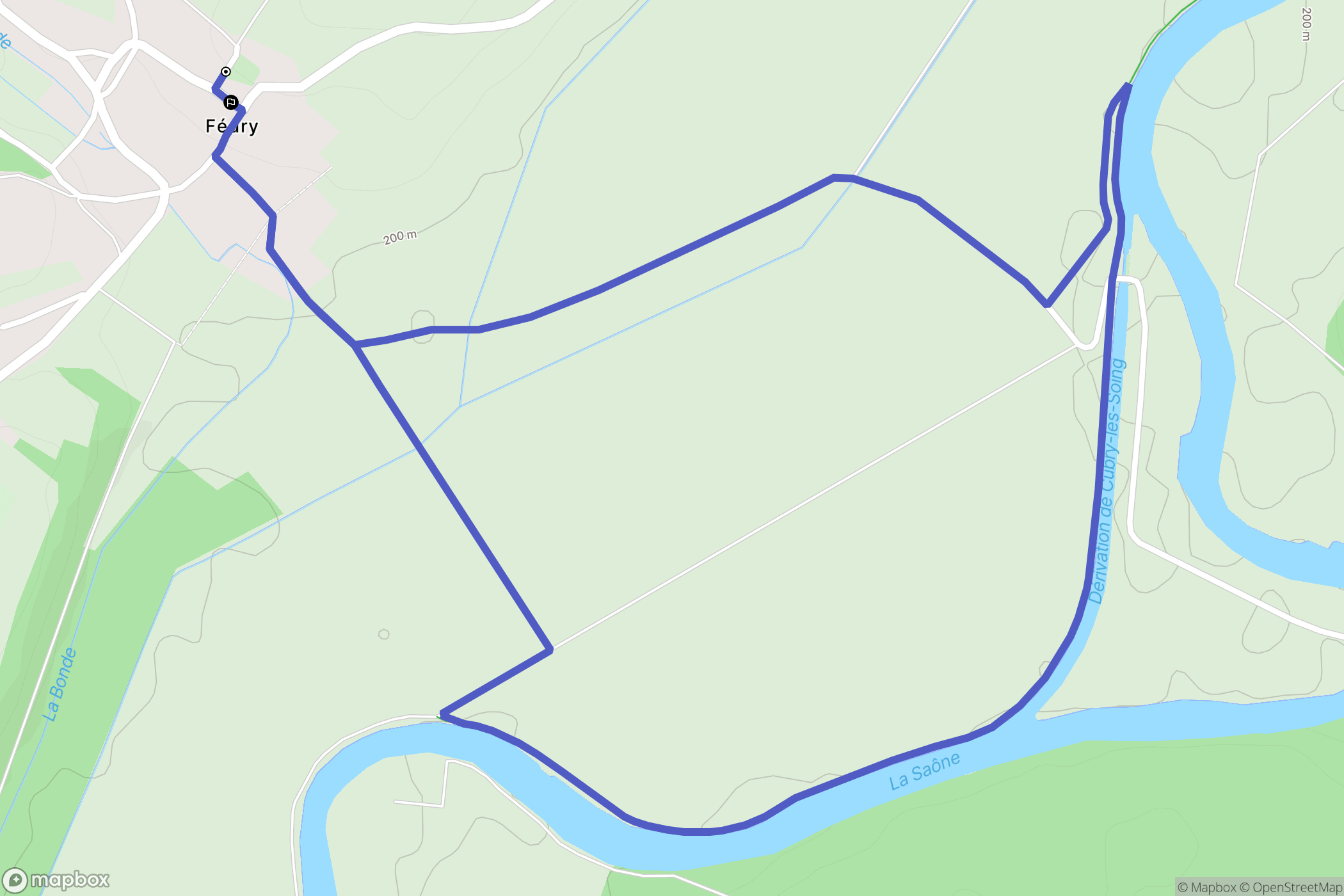 Fédry : carte du parcours de randonnée - France
