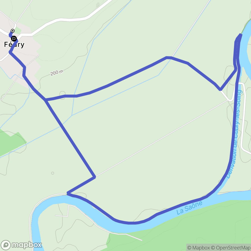Fédry : carte du parcours de randonnée - France