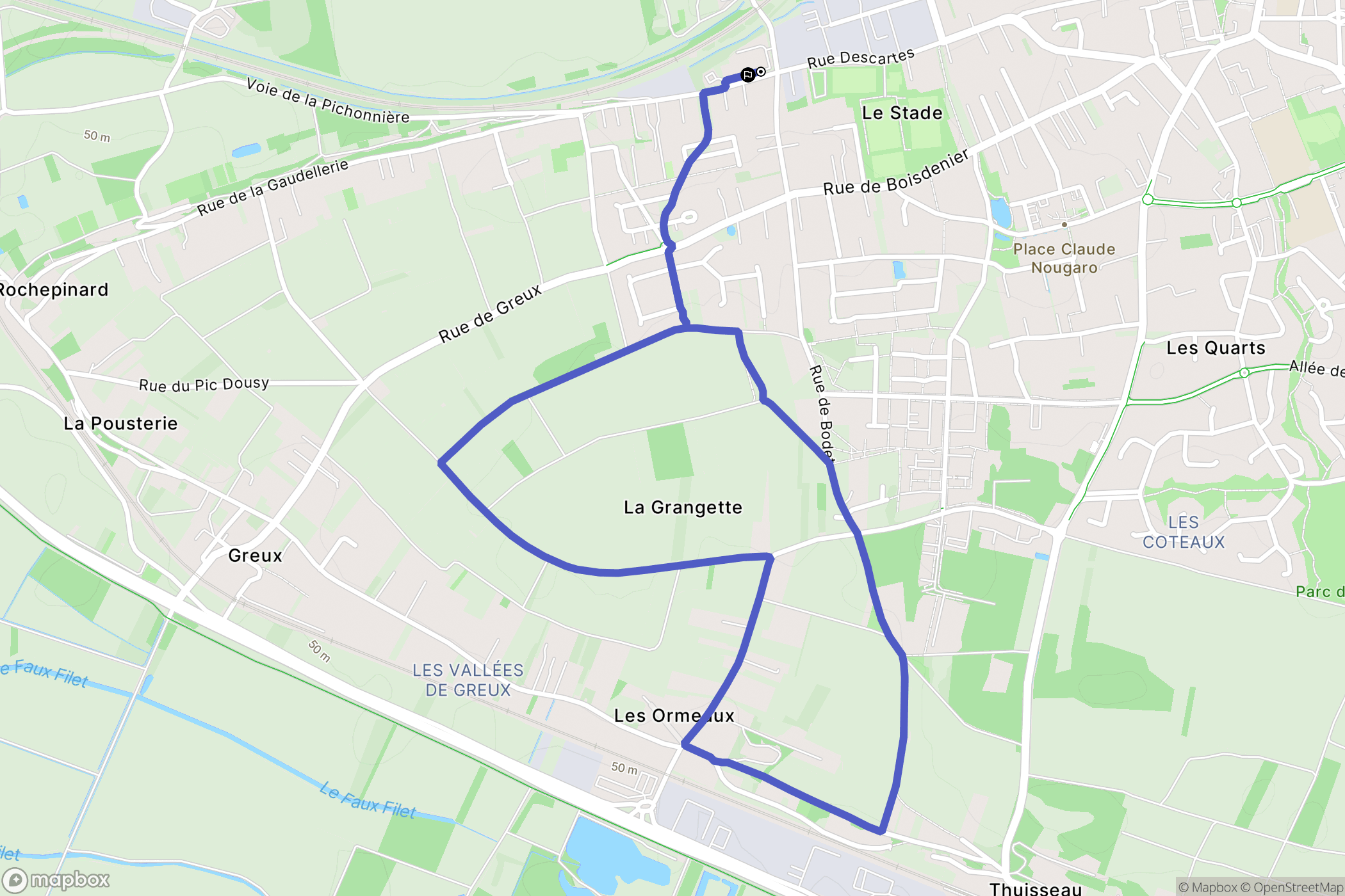 Montlouis-sur-Loire : carte du parcours de randonnée - France