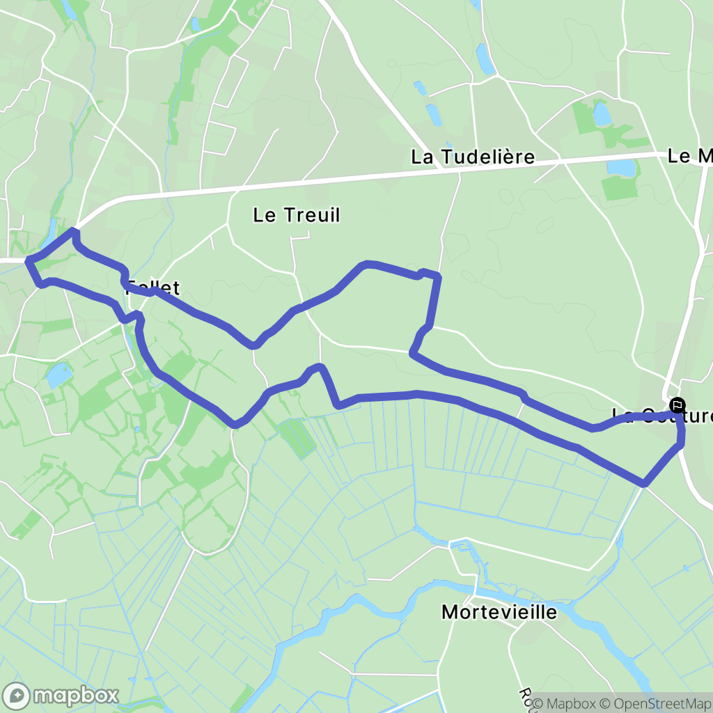 La Couture : carte du parcours de randonnée - France