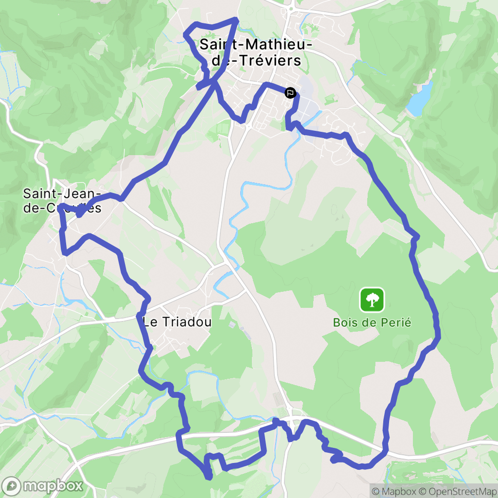 Saint Mathieu de Tréviers : carte du parcours de randonnée - France