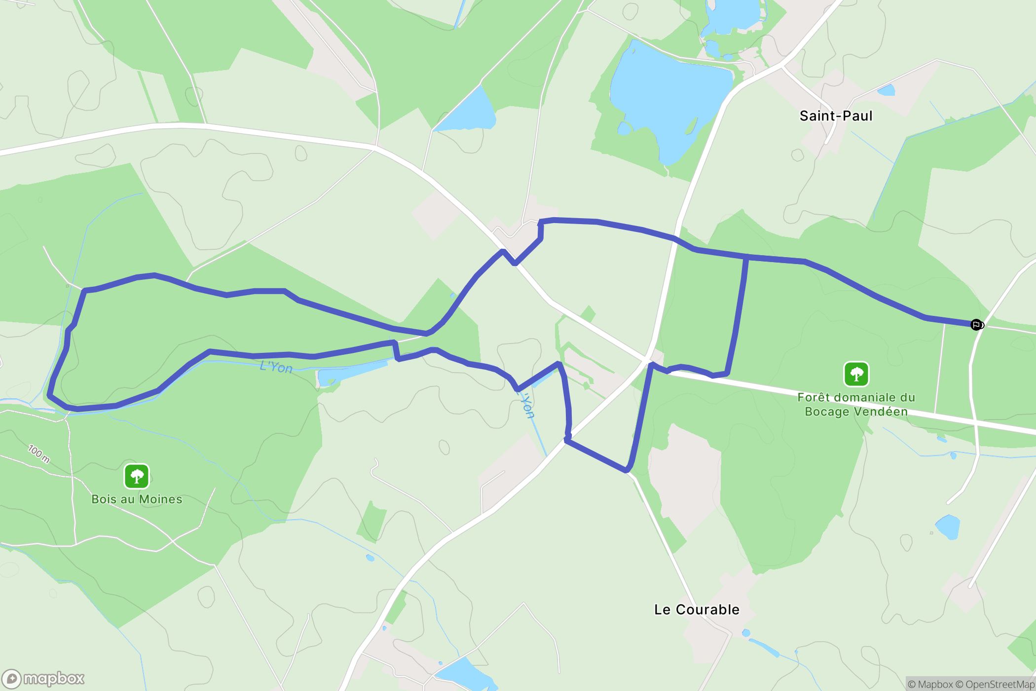 Saint Martin des Noyers : carte du parcours de randonnée - France