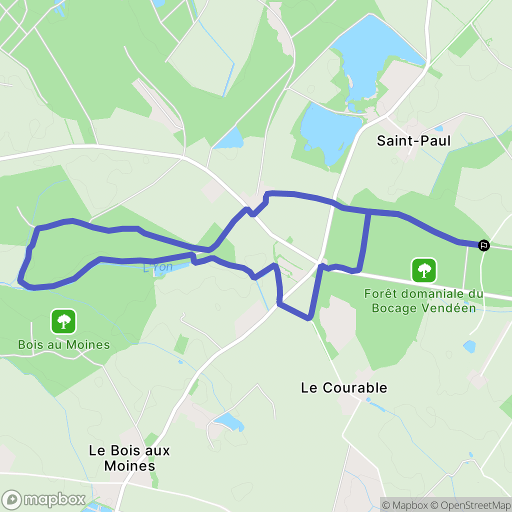 Saint Martin des Noyers : carte du parcours de randonnée - France