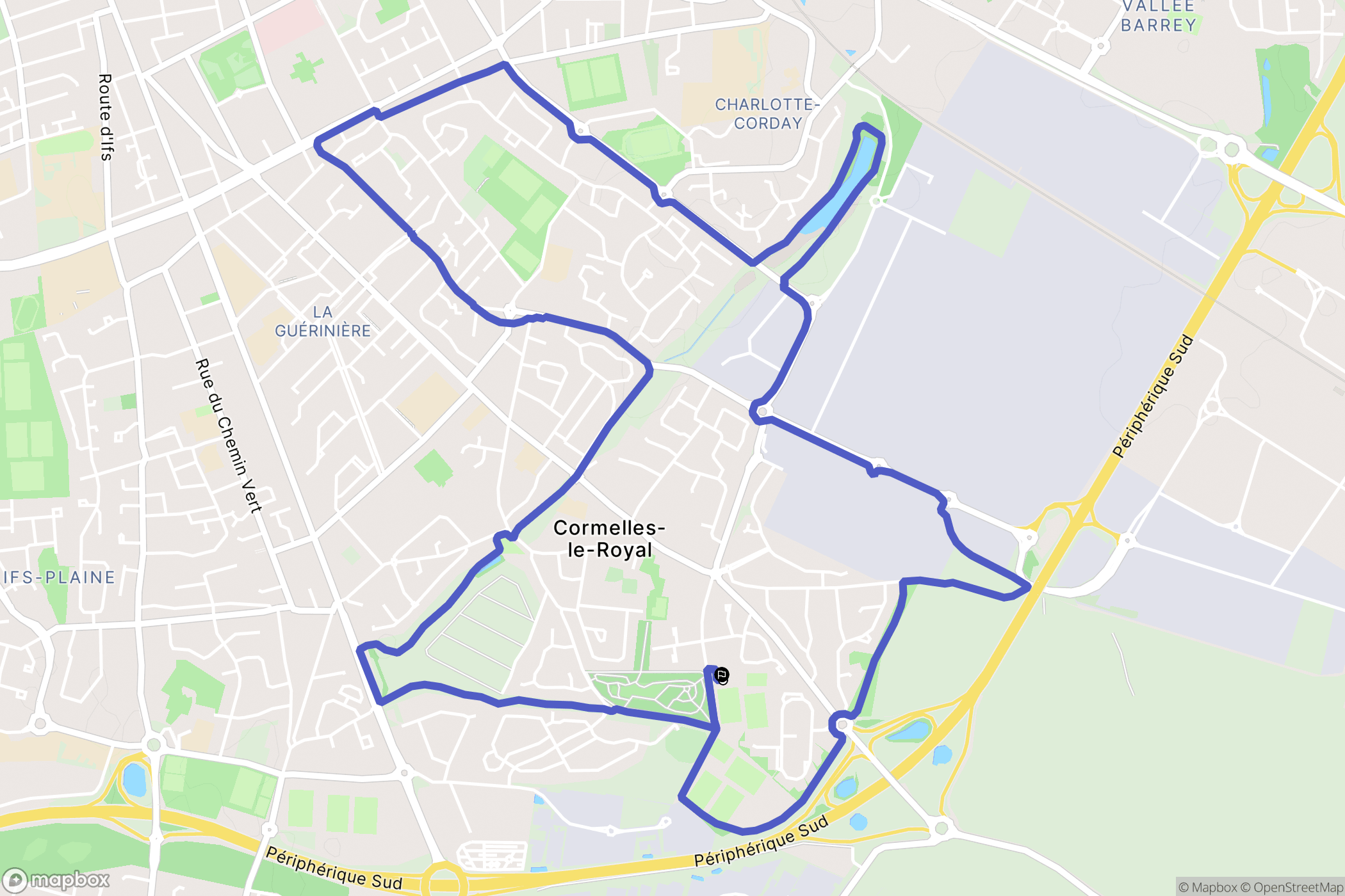 Cormelles-le-Royal : carte du parcours de randonnée - France