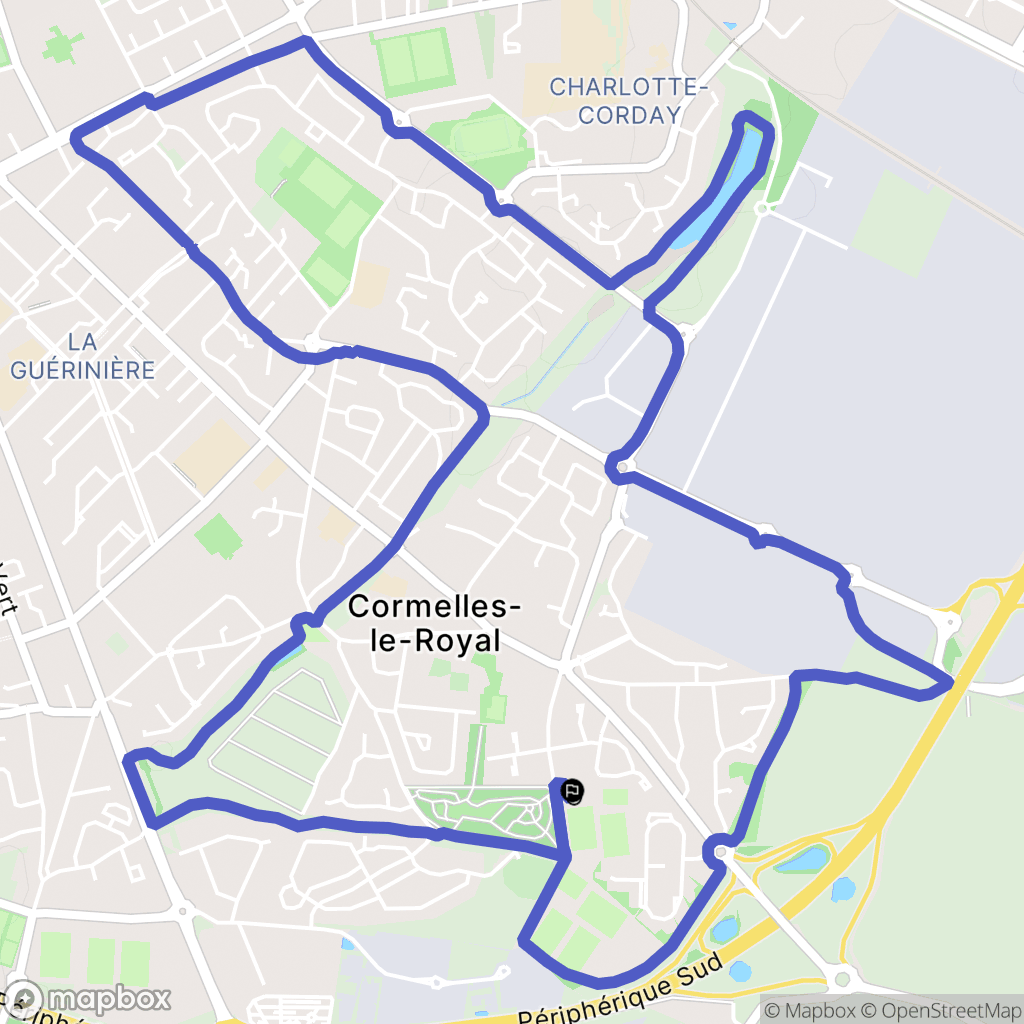 Cormelles-le-Royal : carte du parcours de randonnée - France