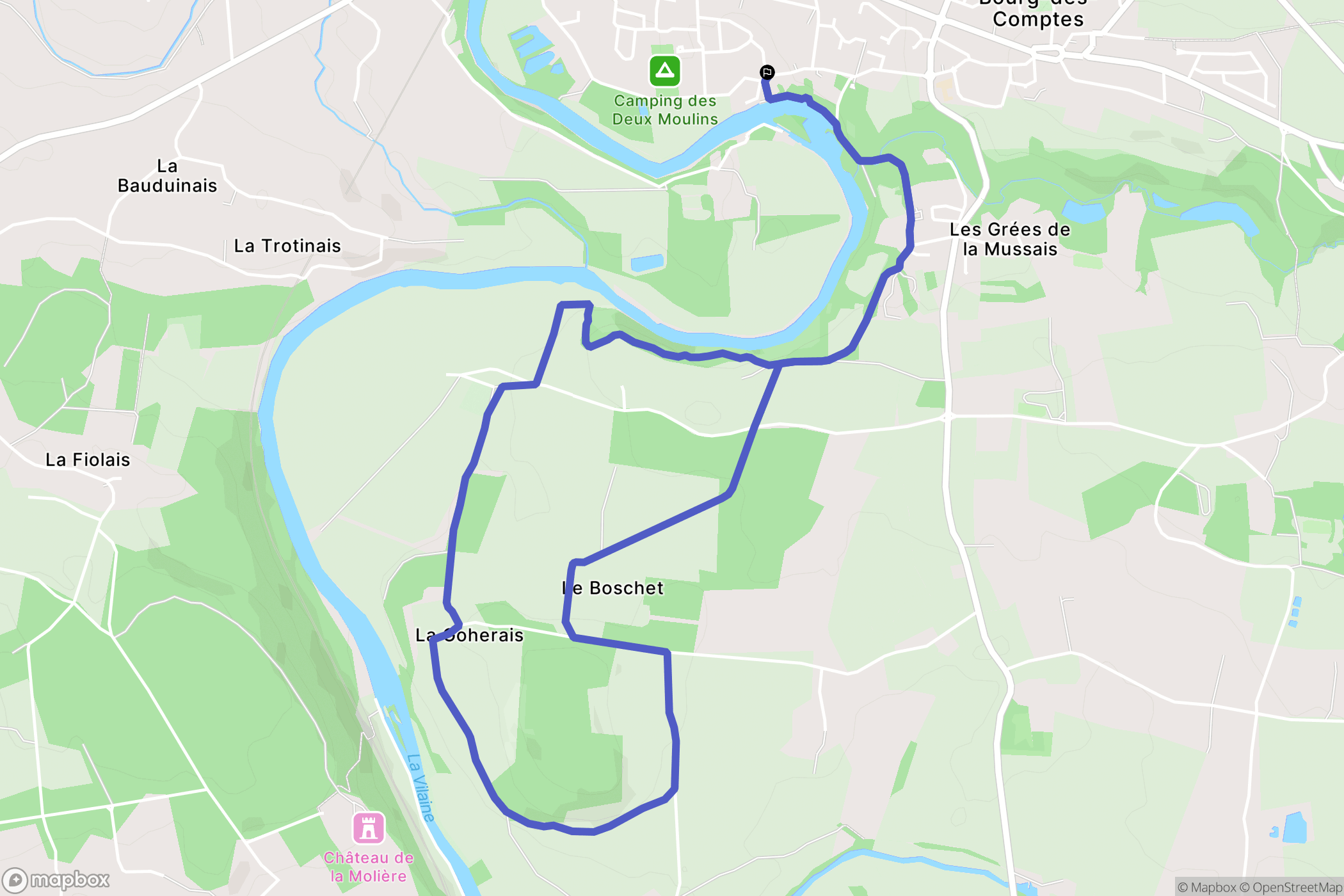 Bourg-des-Comptes : carte du parcours de randonnée - France