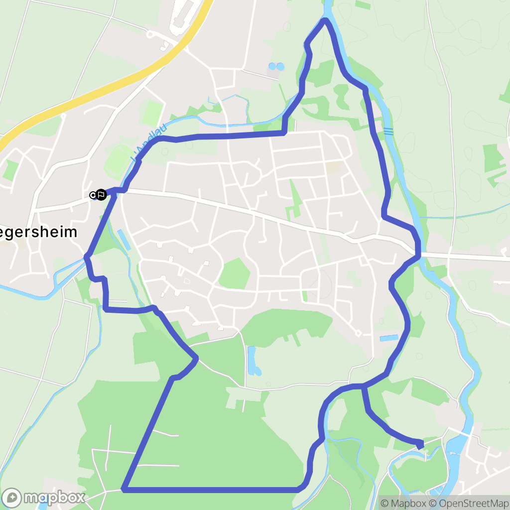 Fegersheim : carte du parcours de randonnée - France
