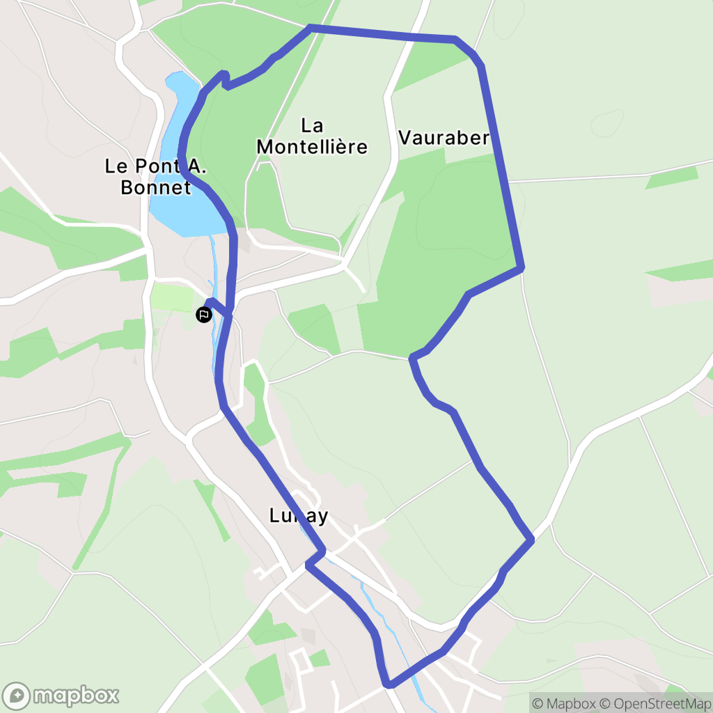 Lunay : carte du parcours de randonnée - France