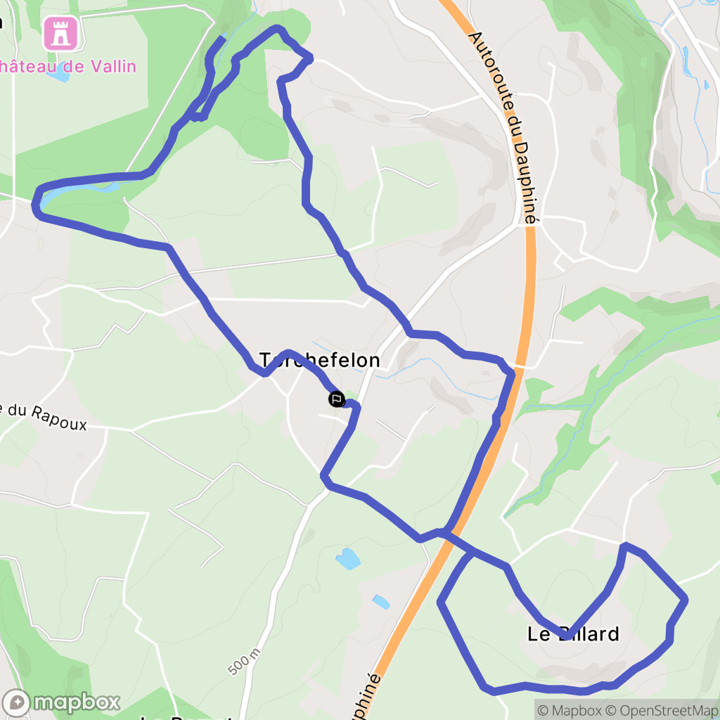 Torchefelon. : carte du parcours de randonnée - France