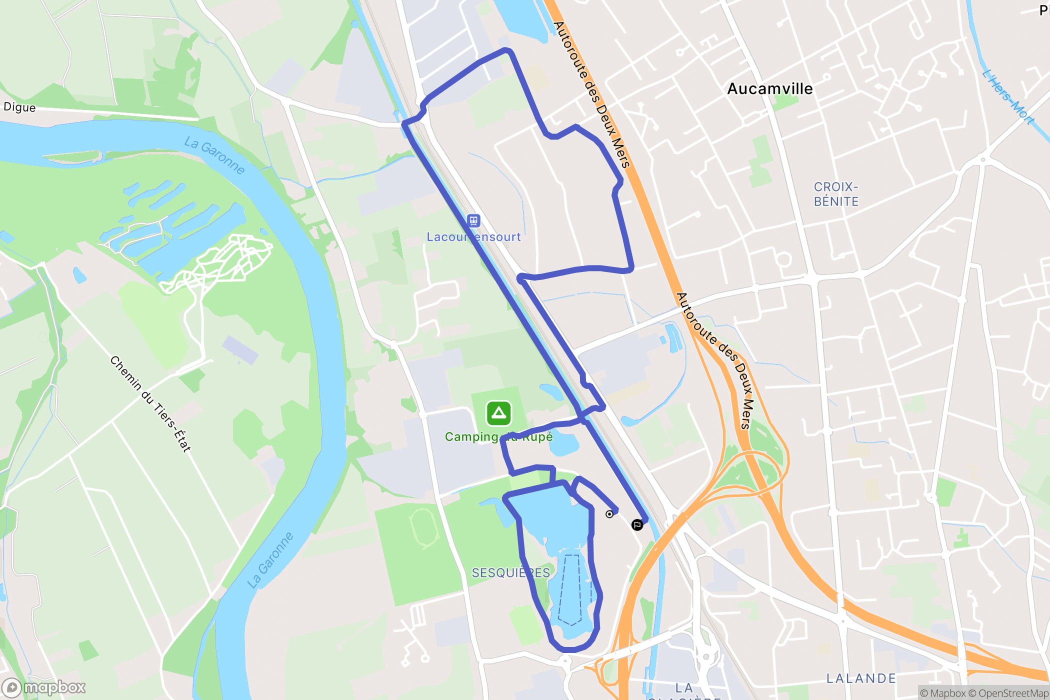 Aucamville : carte du parcours de randonnée - France