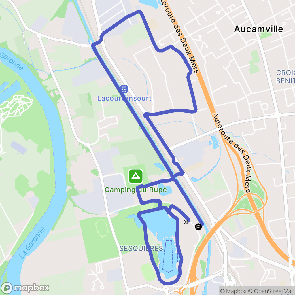 Aucamville : carte du parcours de randonnée - France