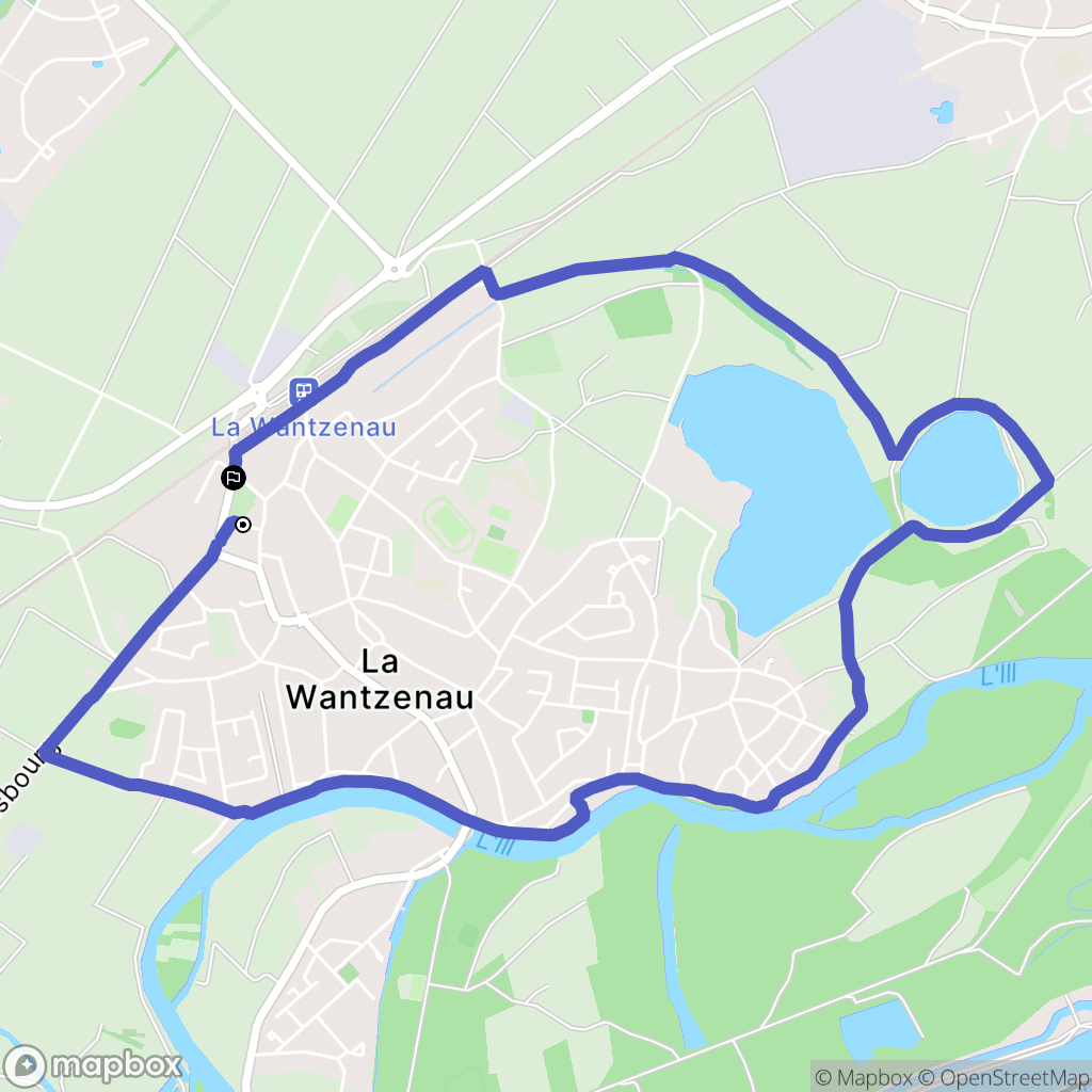 La Wantzenau : carte du parcours de randonnée - France