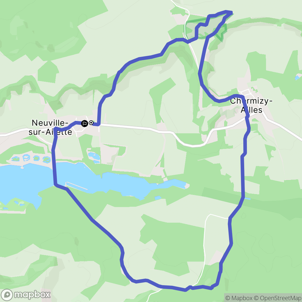 Neuville-sur-Ailette : carte du parcours de randonnée - France