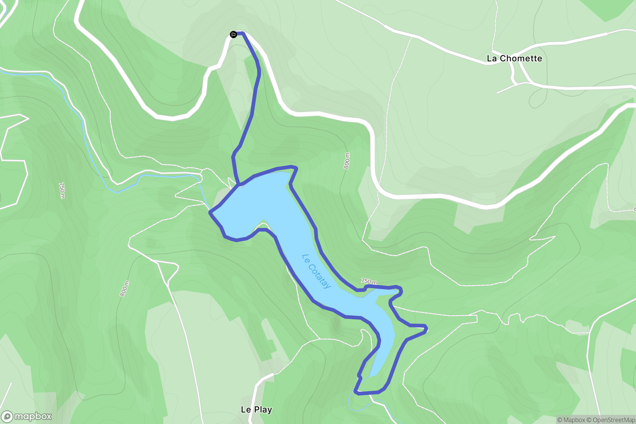La Ricamarie : carte du parcours de randonnée - France