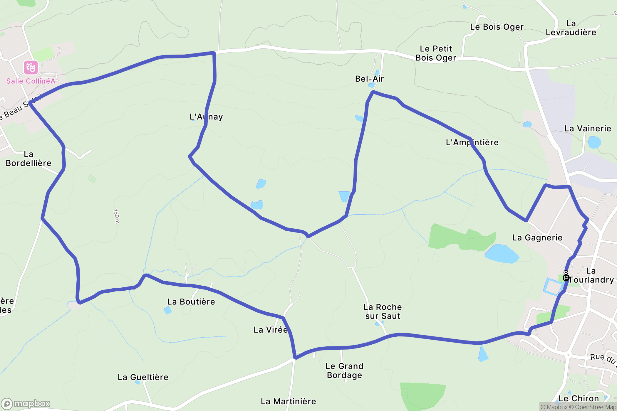 Tourlandry : carte du parcours de randonnée - France