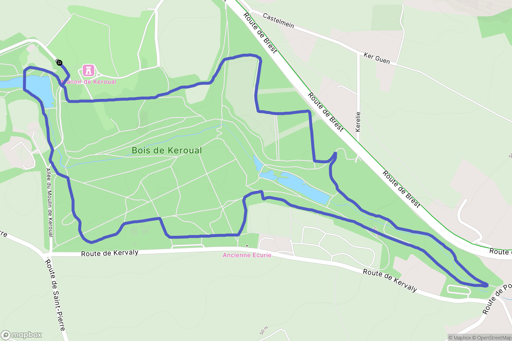 Guilers : carte du parcours de randonnée - France
