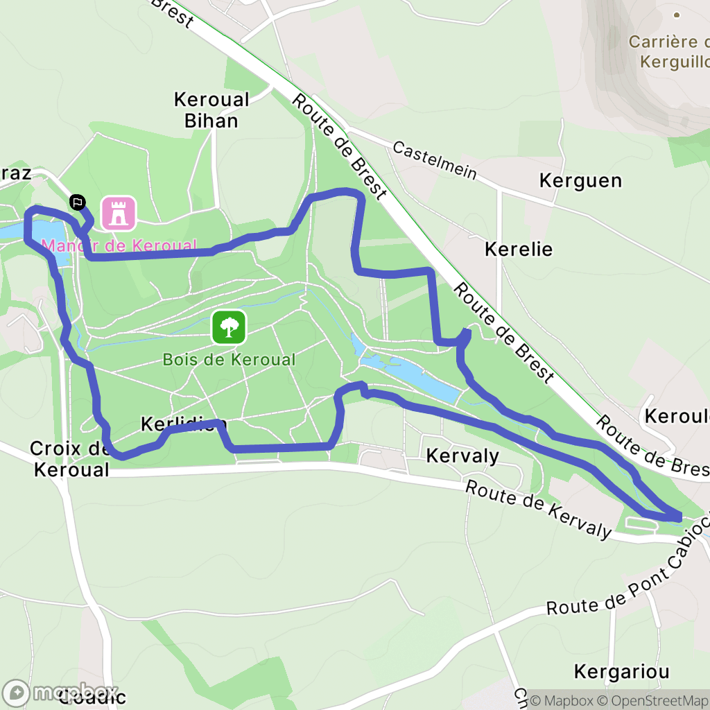 Guilers : carte du parcours de randonnée - France