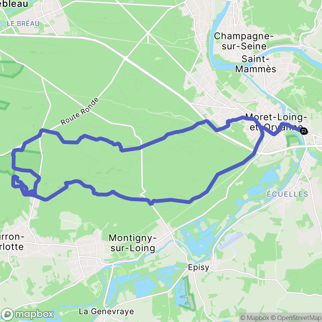 Moret-Loing-et-Orvanne : carte du parcours de randonnée - France