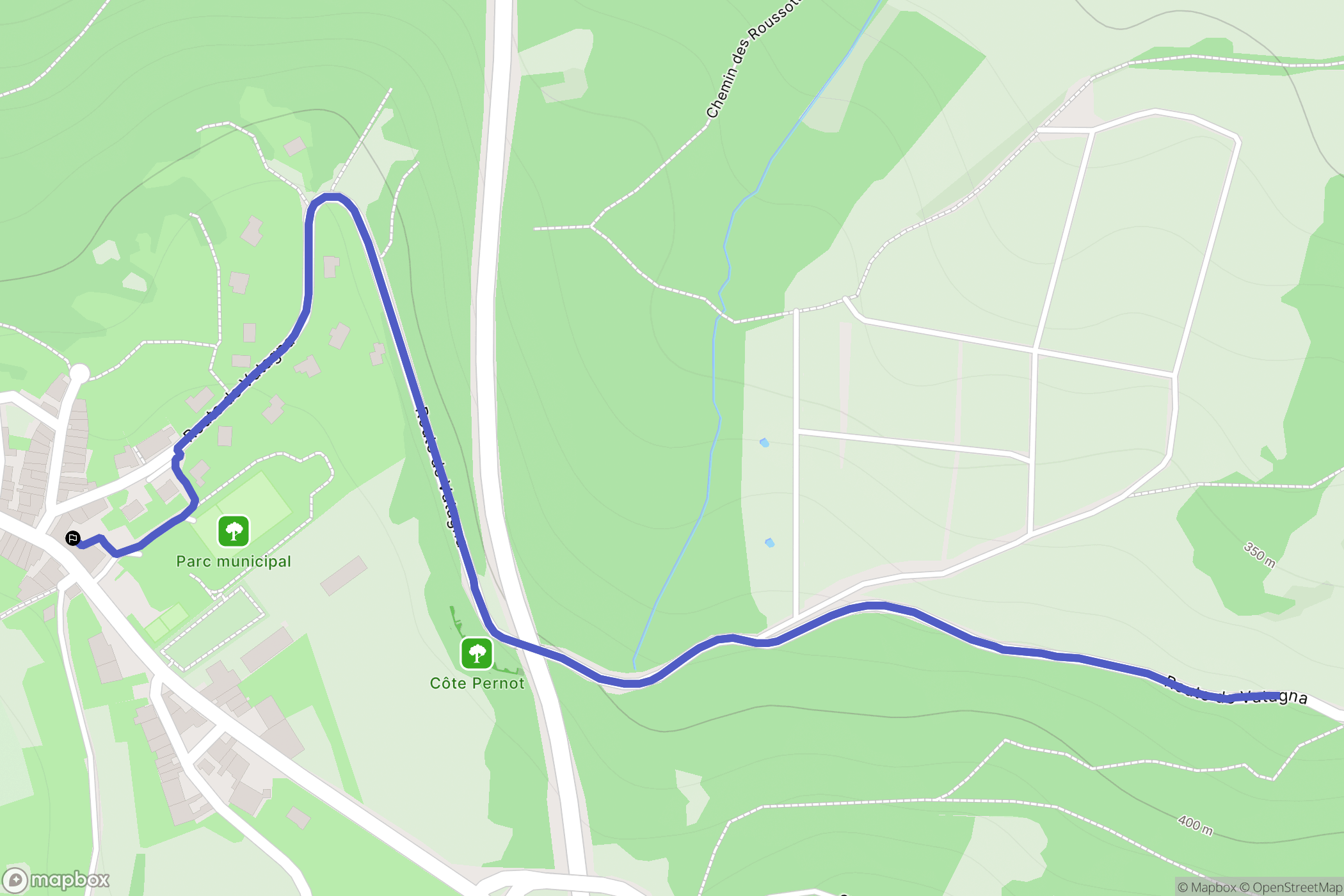 Montaigu : carte du parcours de randonnée - France