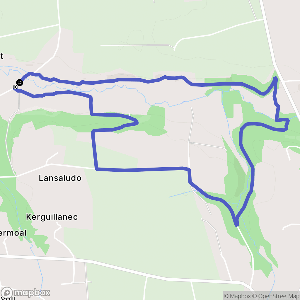 Pouldergat : carte du parcours de randonnée - France