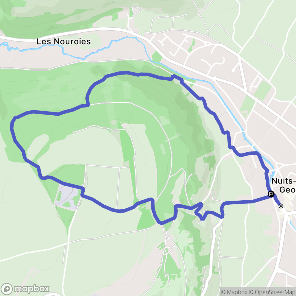 Nuits-Saint-Georges : carte du parcours de randonnée - France