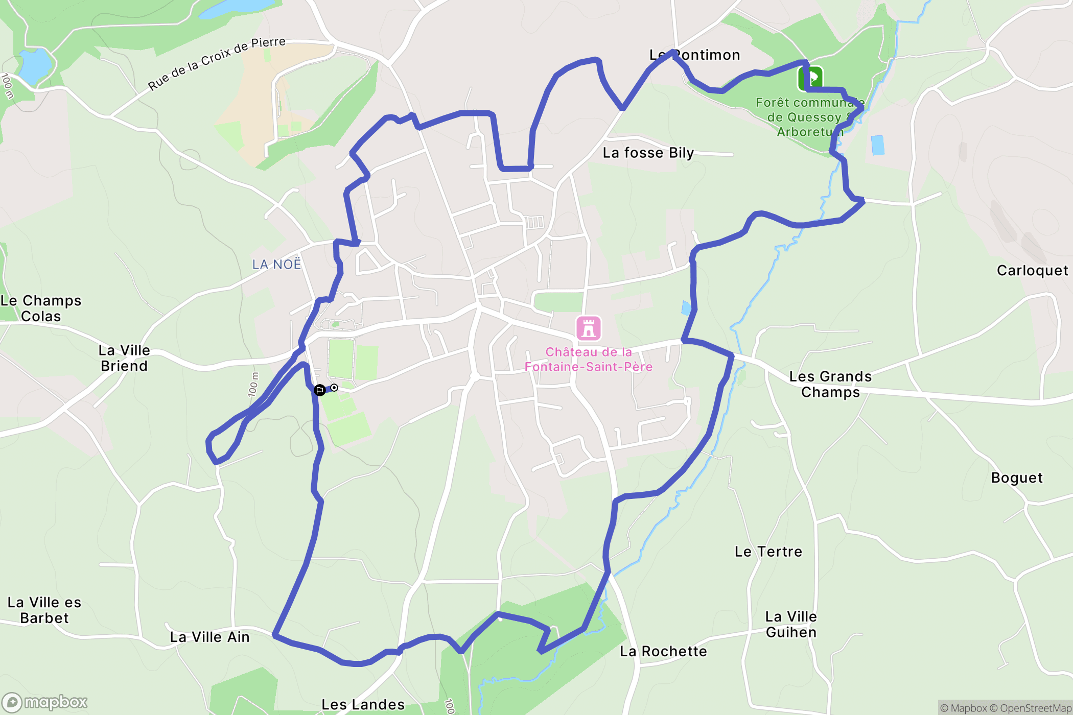 Quessoy : carte du parcours de randonnée - France