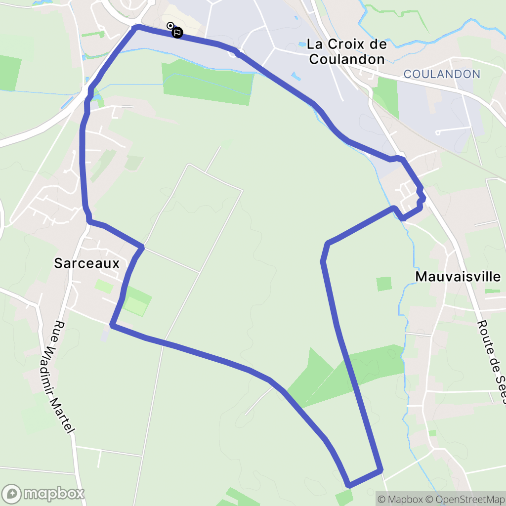 Argentan : carte du parcours de randonnée - France
