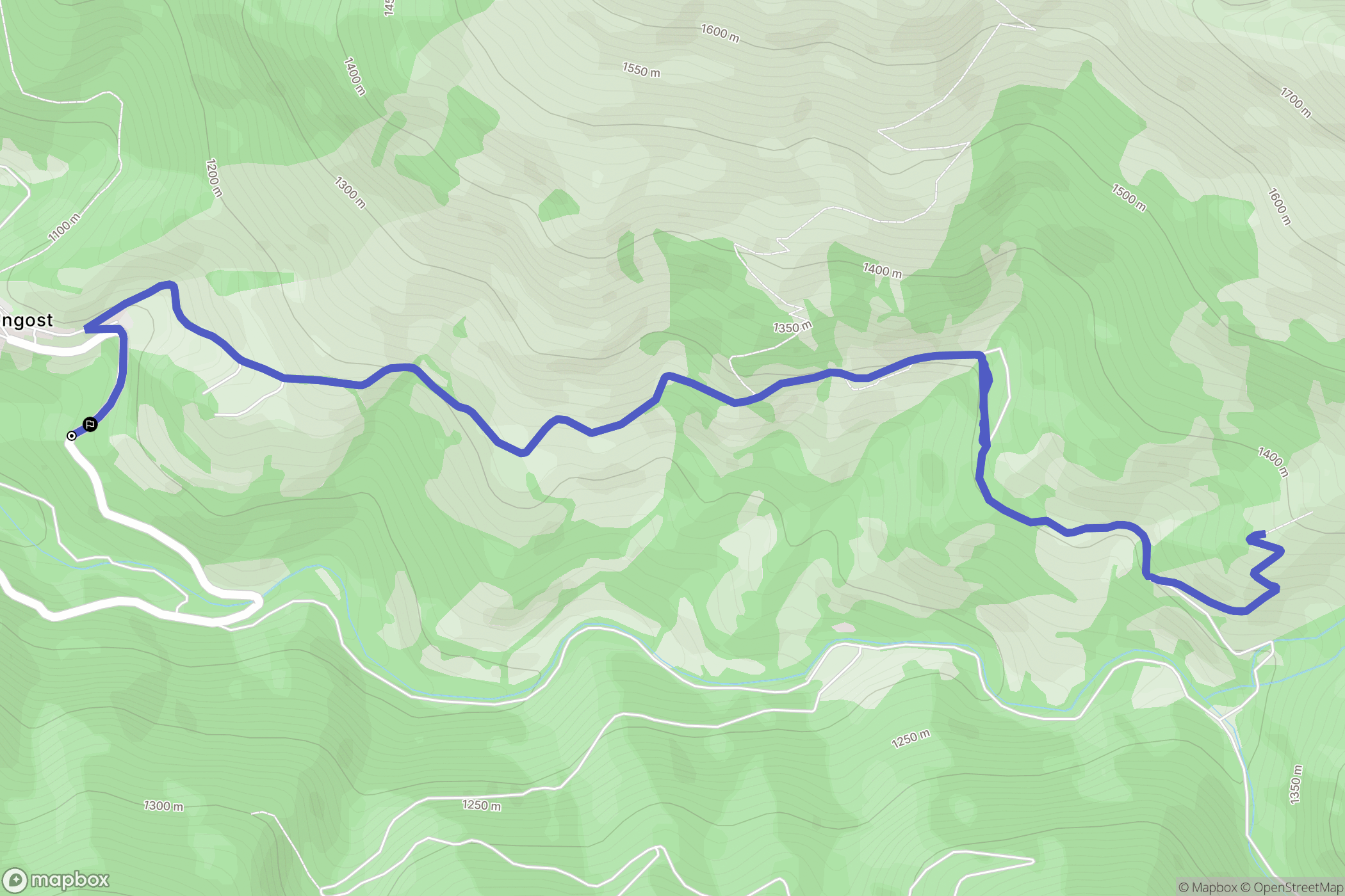 Ardengost : carte du parcours de randonnée - France