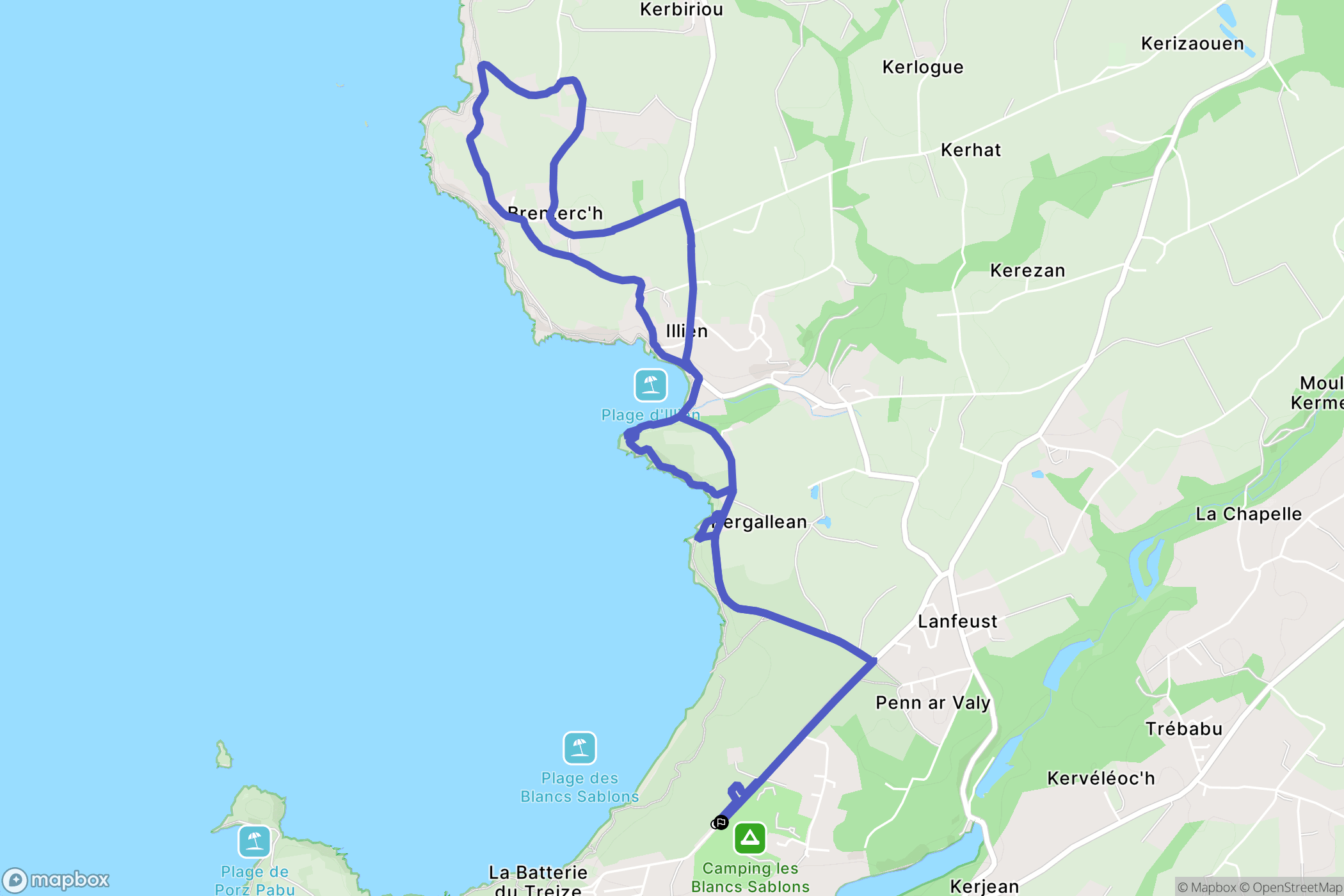 Le Conquet : carte du parcours de randonnée - France