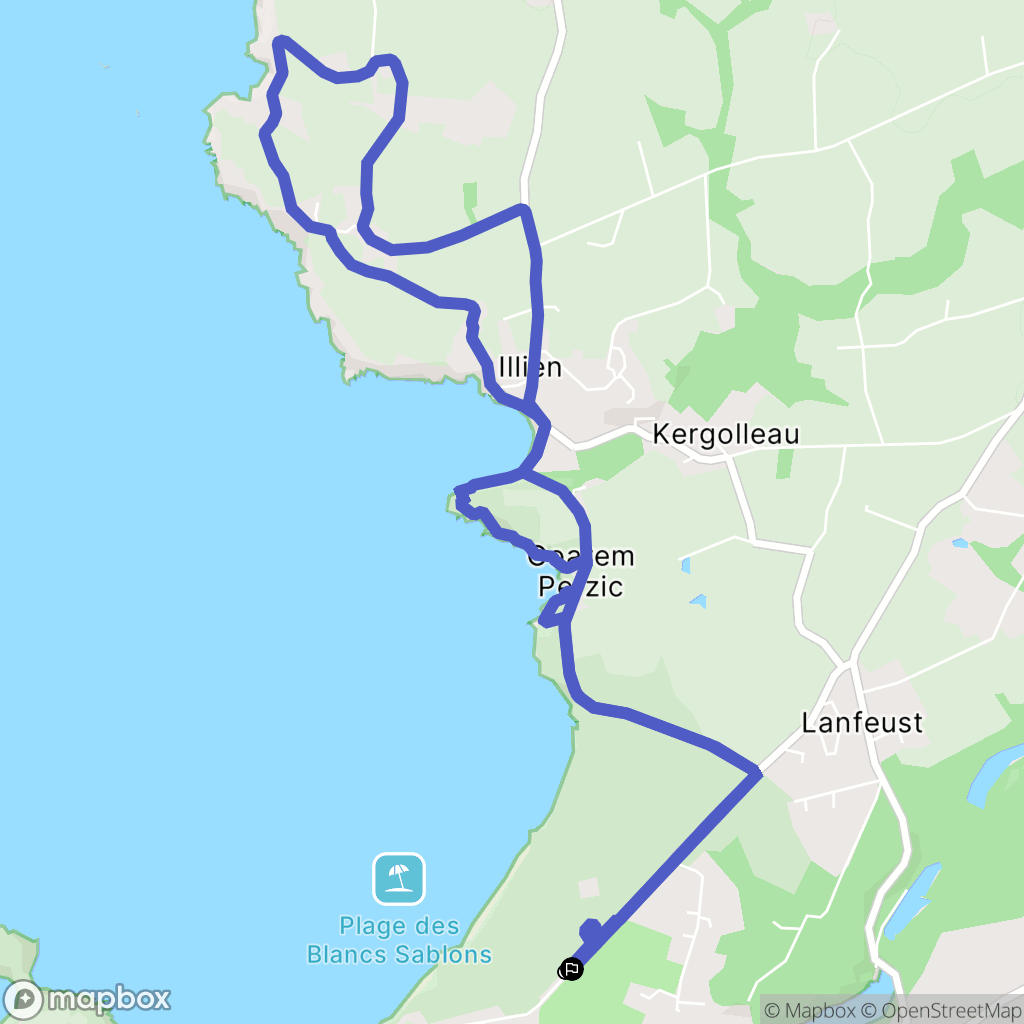 Le Conquet : carte du parcours de randonnée - France