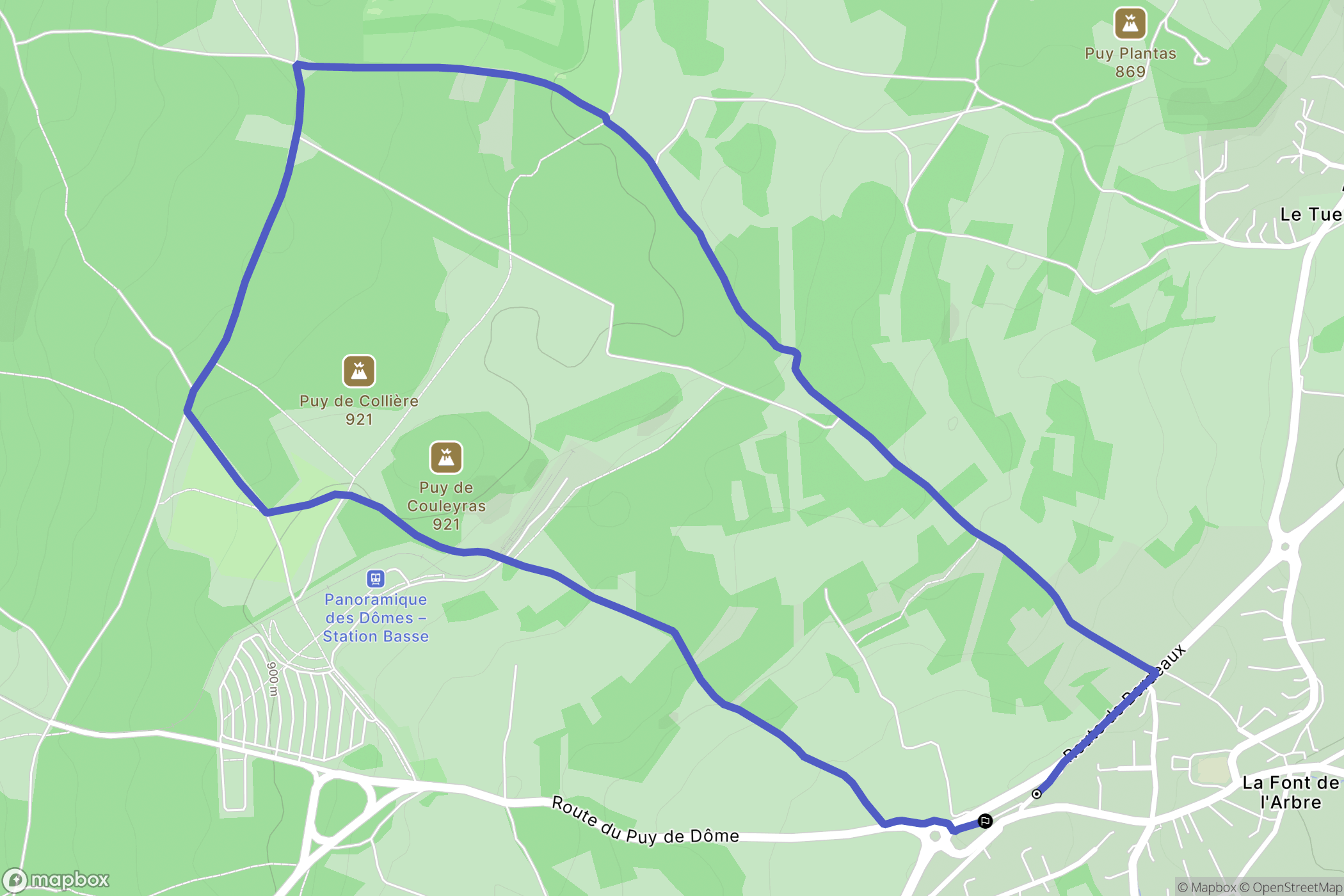 Orcines : carte du parcours de randonnée - France