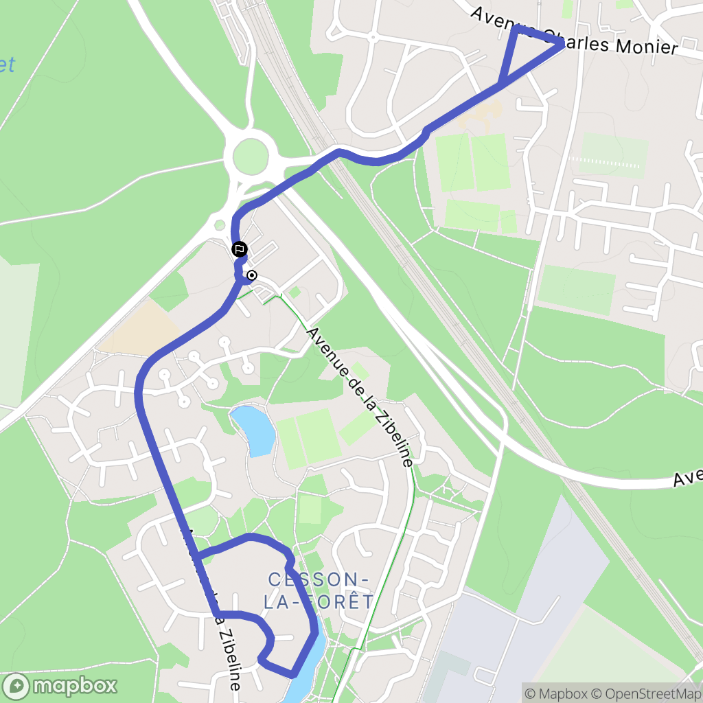 Cesson : carte du parcours de randonnée - France