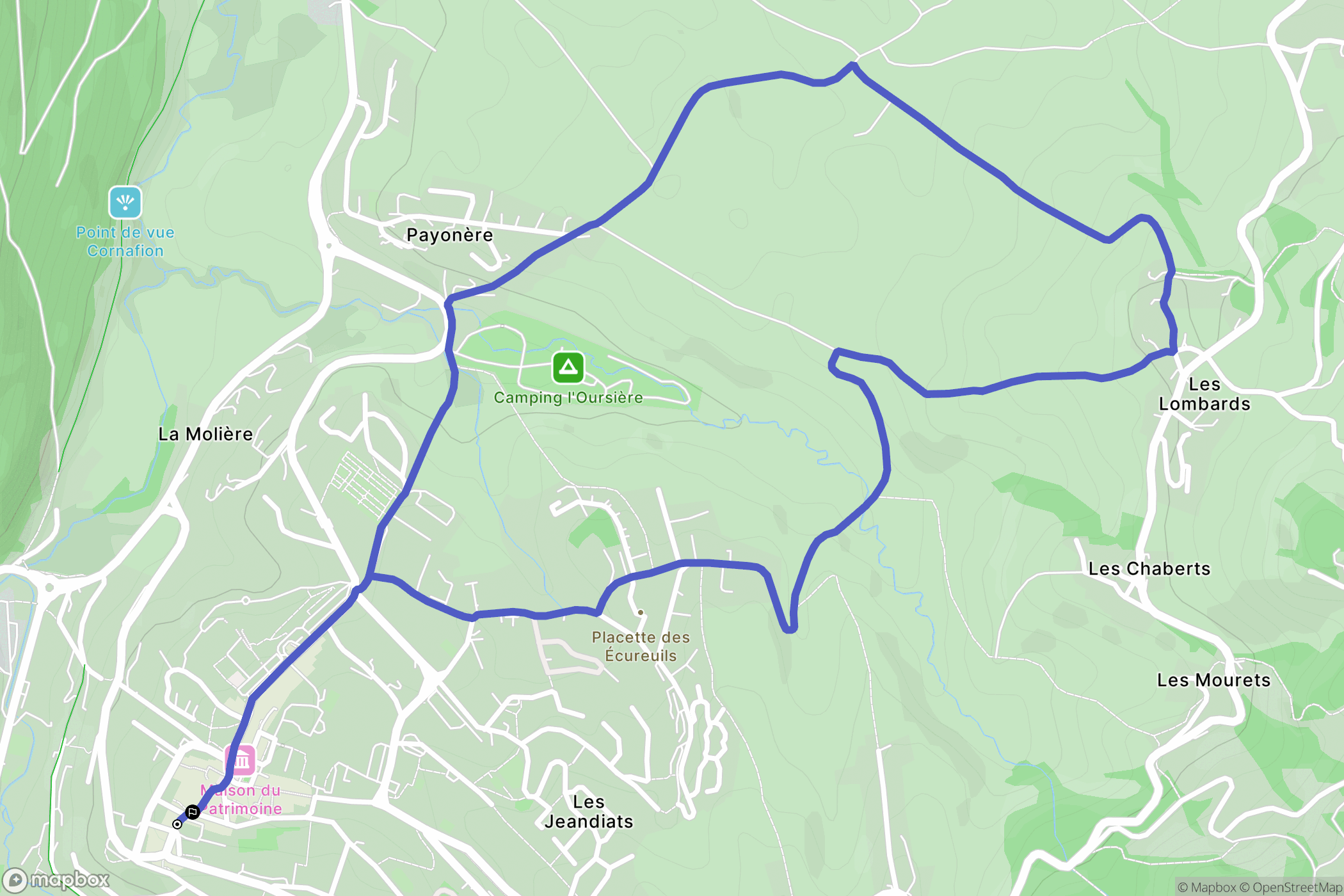 Villard-de-Lans : carte du parcours de randonnée - France