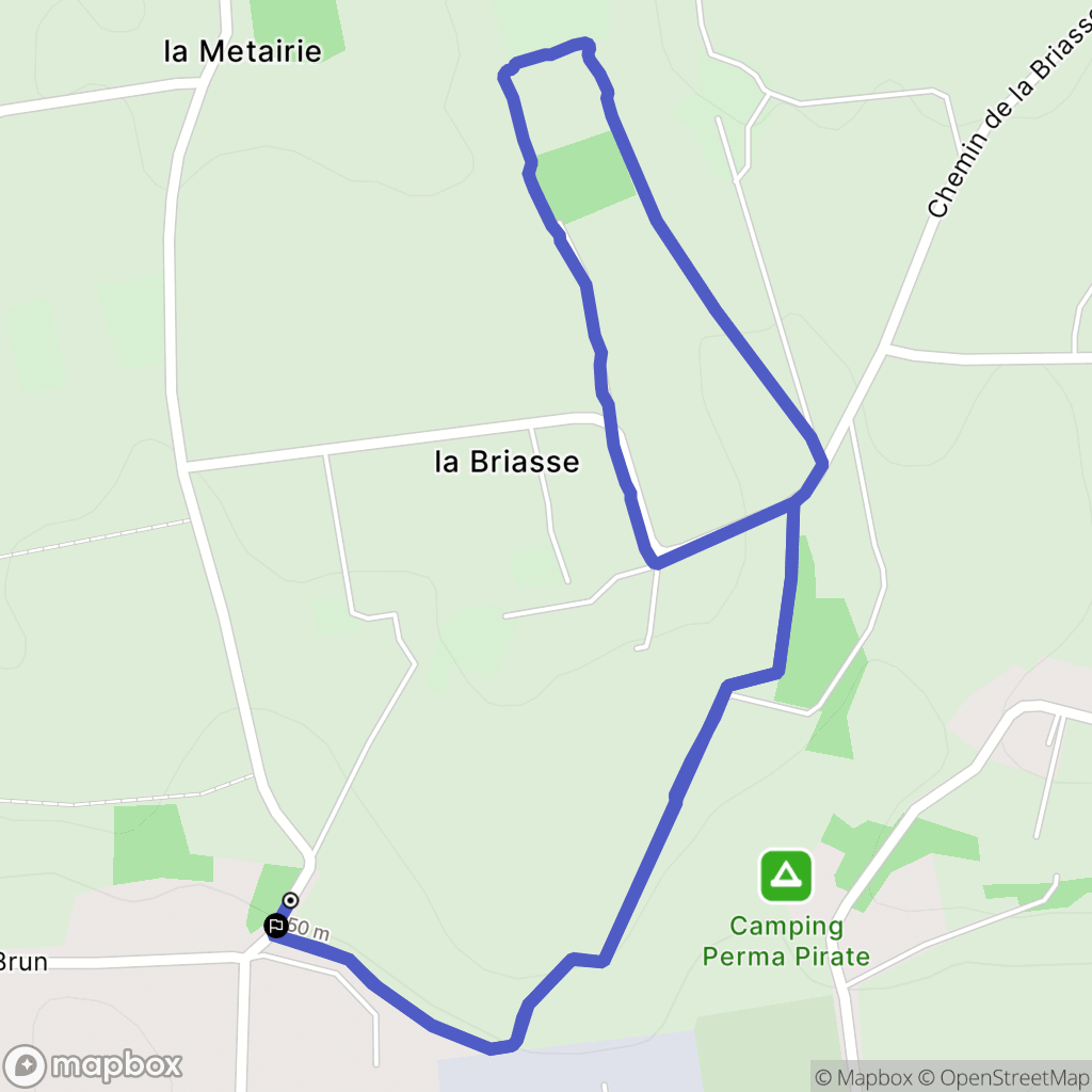 Bergerac : carte du parcours de randonnée - France