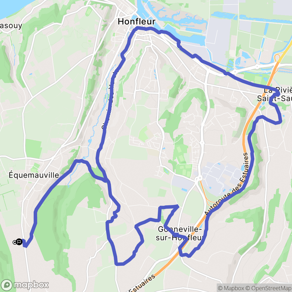 Saint-Gatien-des-Bois : carte du parcours de randonnée - France