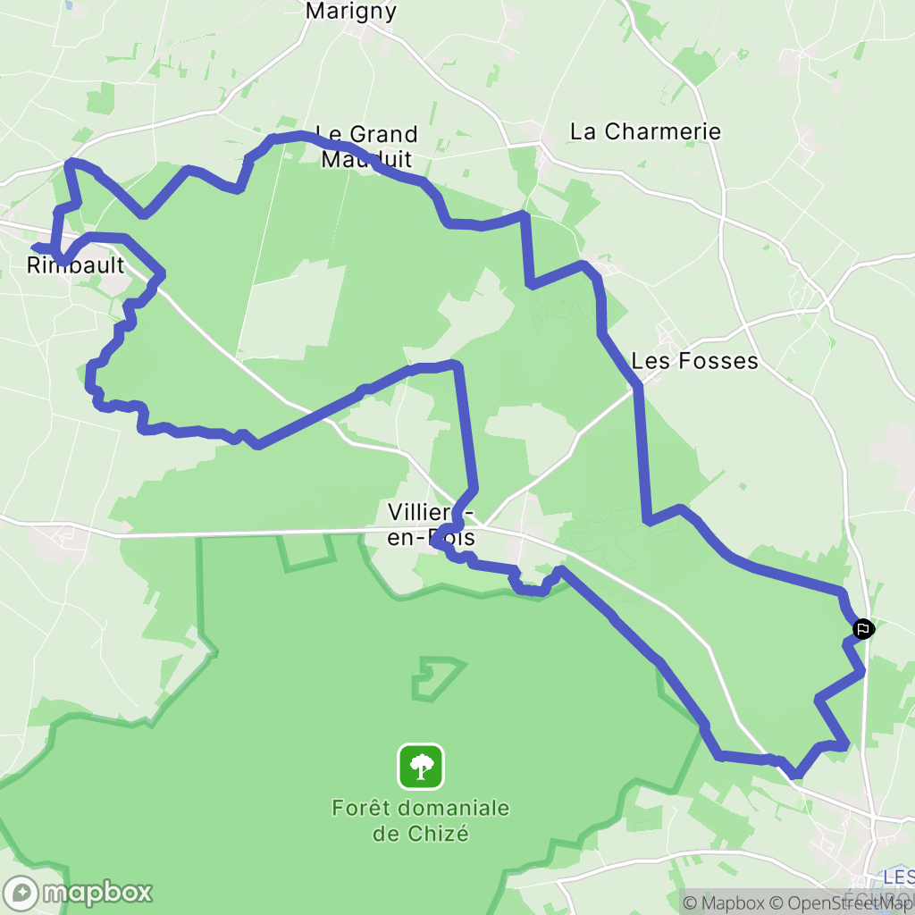 Brieuil-sur-Chizé : carte du parcours de randonnée - France