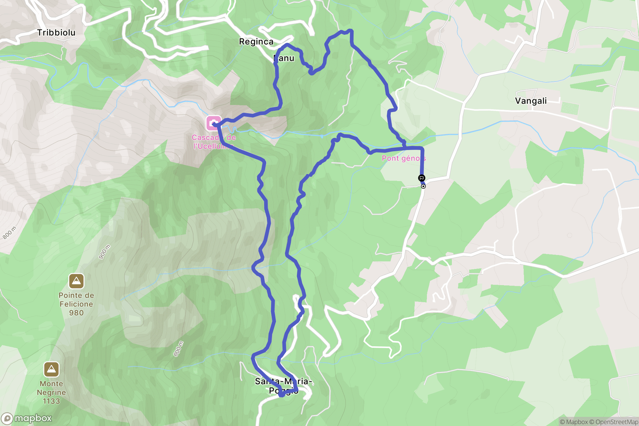 Santa-Maria-Poggio : carte du parcours de randonnée - France
