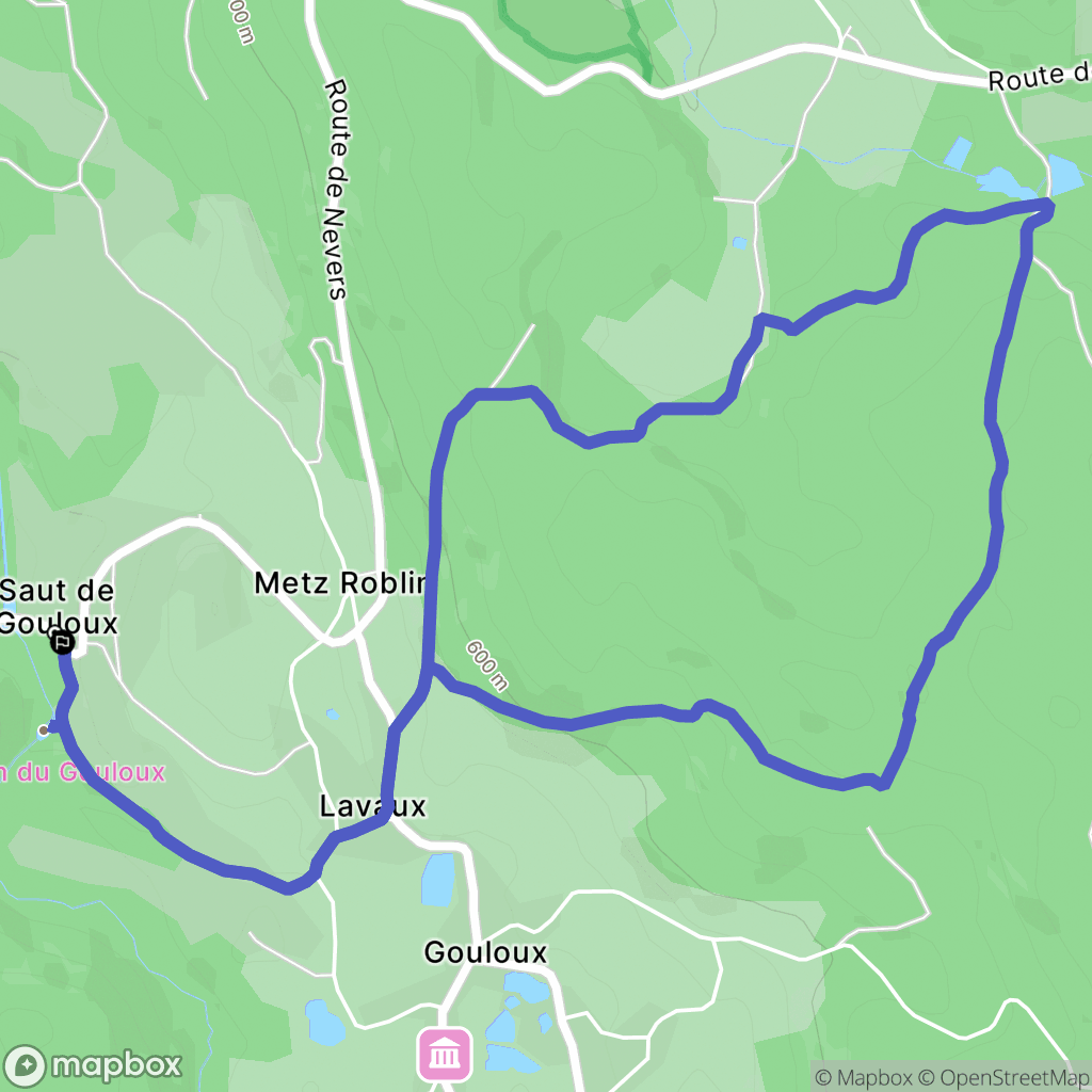 Gouloux : carte du parcours de randonnée - France