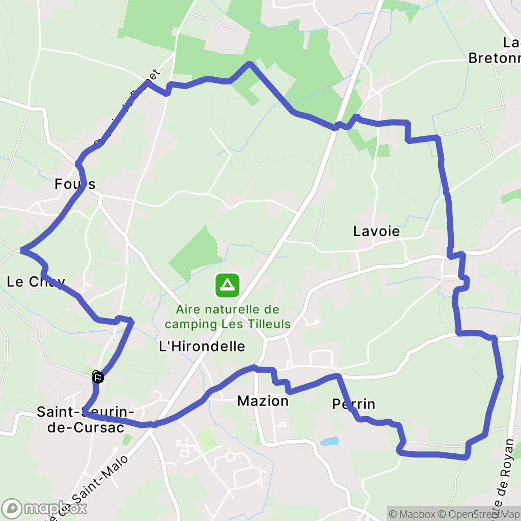 Mazion : carte du parcours de randonnée - France